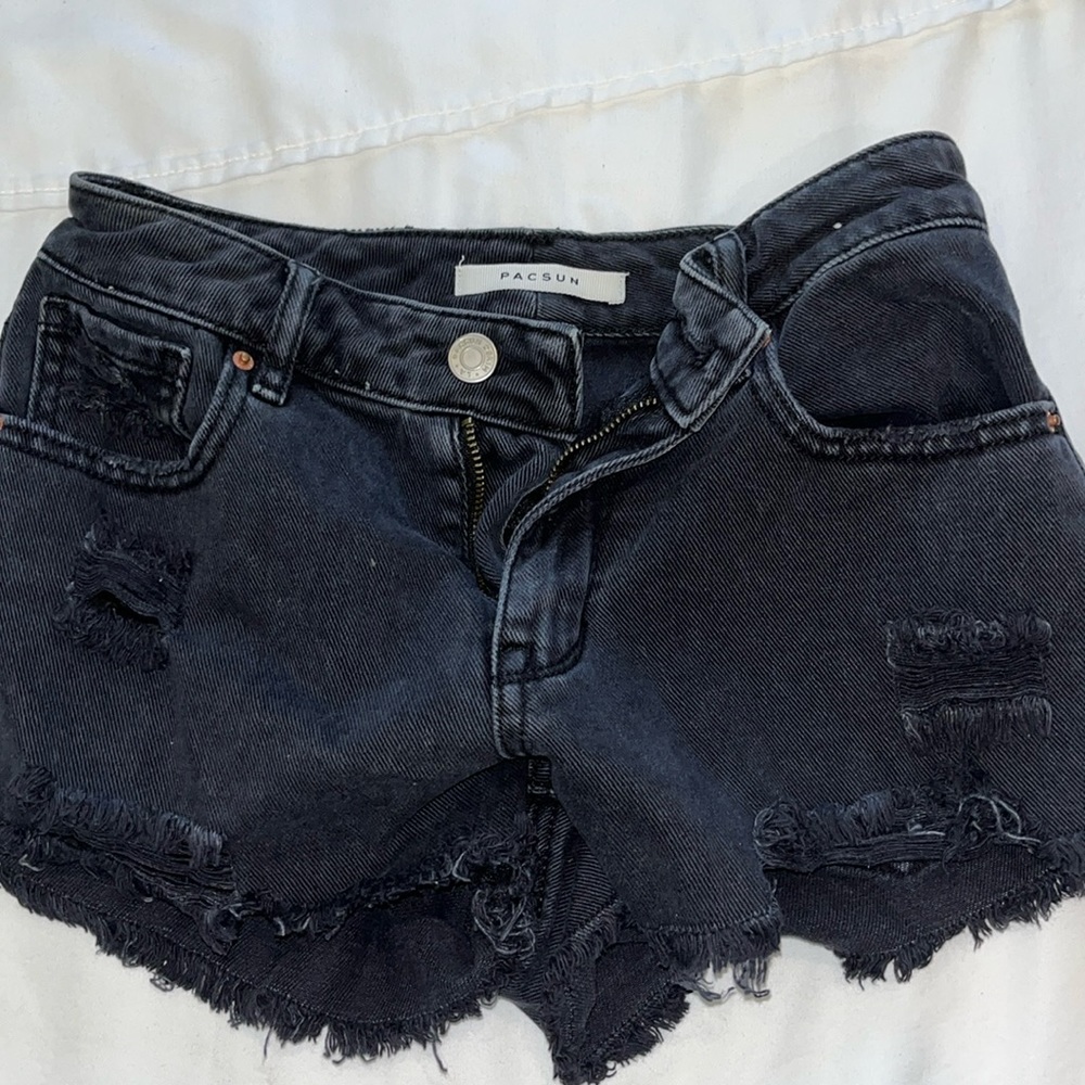 PacSun Black Distressed Jean Shorts